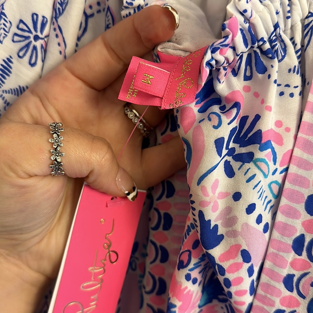 Lilly Pulitzer Abigale midi printed side shoulder dress with belt - Picture 6 of 9